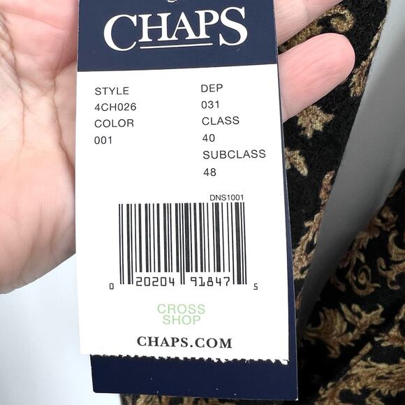 Vintage Chaps Infinity Scarf - Black Tan Filigree Pattern Soft Neck Scarf - Picture 5 of 6